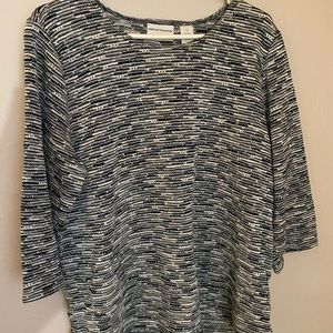 Alfred Dunner 3/4 sleeve top, size 1X